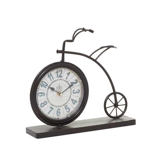 13&#x22; Brown Metal Penny-Farthing Clock